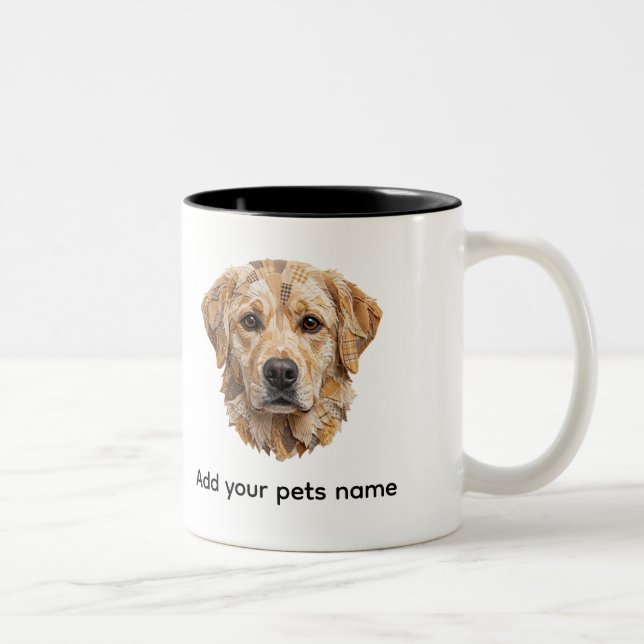 Cute Labrador Dog Design Two-Tone Coffee Mug (Right)