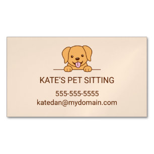 Cute Labrador Dog Pet Sitting Service Magnetic Business Card
