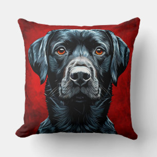 Cute labrador dog throw pillow