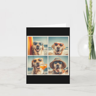 Cute Labrador Dogs with Sunglasses Vacation Beach Card