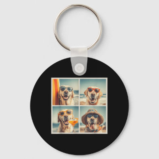 Cute Labrador Dogs with Sunglasses Vacation Beach Keychain