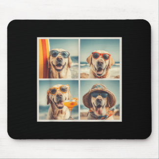 Cute Labrador Dogs with Sunglasses Vacation Beach Mouse Pad