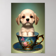 Cute Labrador Puppy in a Teacup 