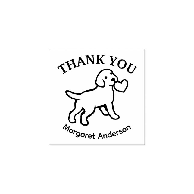 Cute Labrador Puppy Thank You Rubber Stamp (Imprint)