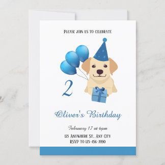 Cute Labrador Retriever Birthday Invitation 