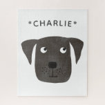 Cute Labrador Retriever Dog Custom Name Jigsaw Puzzle<br><div class="desc">Who doesn’t love a gorgeous funny Labrador Retriever dog?
Change the name to customize.</div>