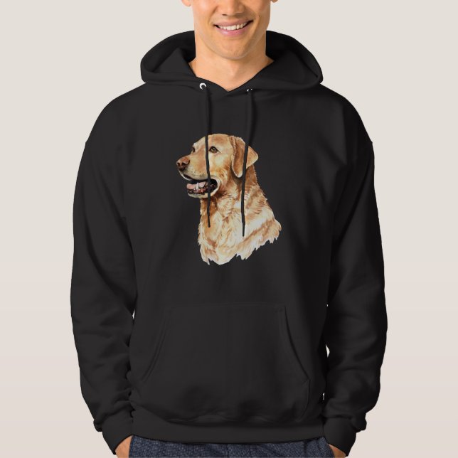 Cute Labrador Retriever Dog Portrait Lab  Owner Mo Hoodie (Front)