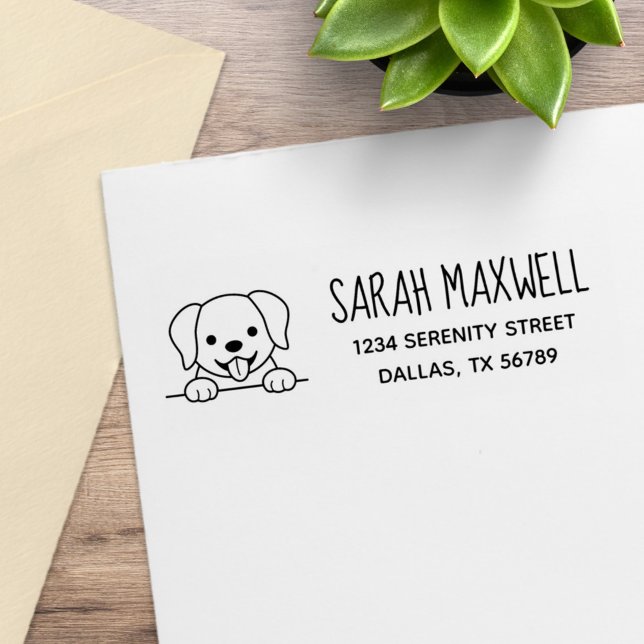 Cute Labrador Retriever Pet Address Rubber Stamp (Creator Uploaded)