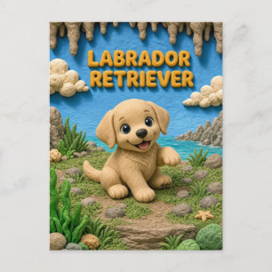 Cute Labrador Retriever Puppy, Baby Dog Postcard