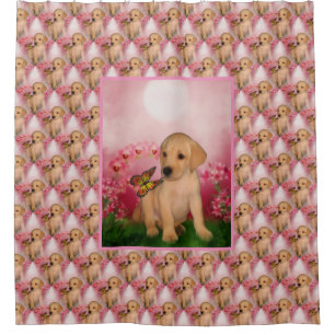 Cute Labrador Retriever Puppy Butterfly Pattern 