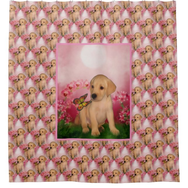 Cute Labrador Retriever Puppy Butterfly Pattern  (Front)