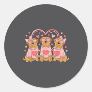 Cute Labrador Valentines Heart Dog Lover Men Women Classic Round Sticker