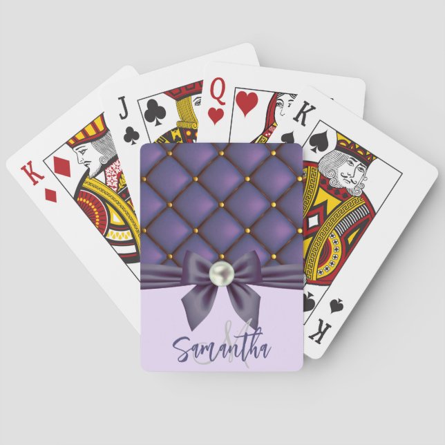 Cute Lace and Pearl Playing Cards (Back)