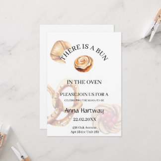 cute Lace Border Cinnamon Roll Baby Shower Invitation