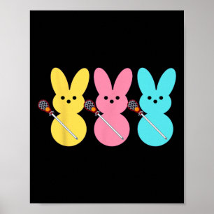Cute Lacrosse Player Bunny Kids Boys Easter Lacros Poster