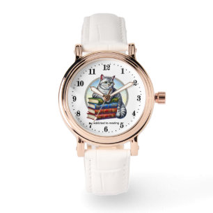 Cute Ladies book addict customizable Watch