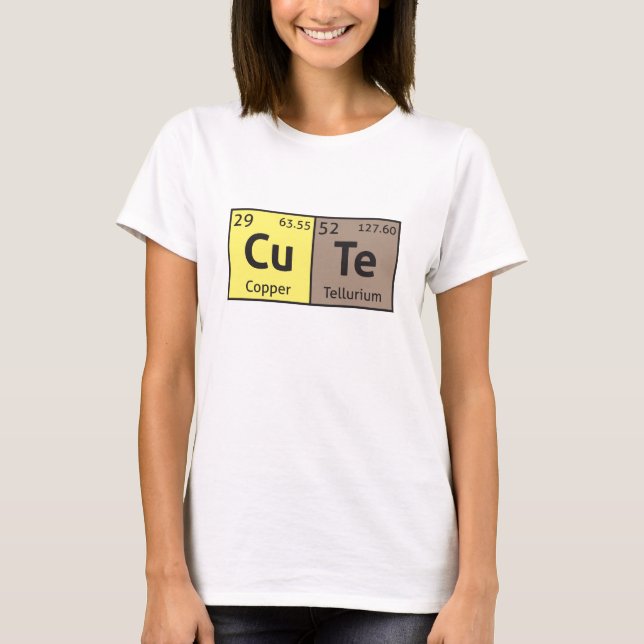 'Cute' ladies comedy science t-shirt (Front)