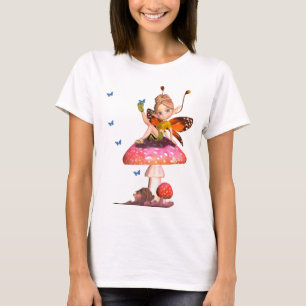 Cute Ladies Fairy T Shirt With Butterflies