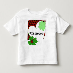 Cute Lady Bug & Clover Leaf 1st Birthday  Toddler T-shirt