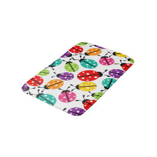 Cute Lady Bug Pattern Bath Mat
