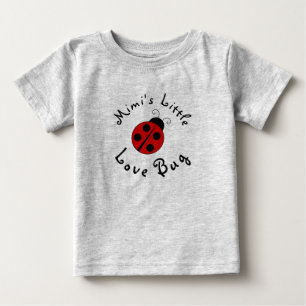 Cute Lady Bug Personalized Mimi's Little Love Bug Baby T-Shirt