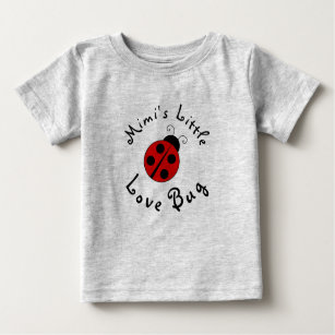 Cute Lady Bug Personalized Mimi's Little Love Bug Baby T-Shirt