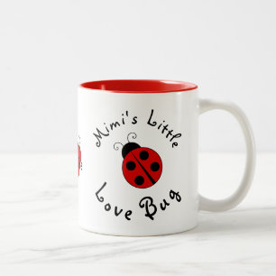 Cute Lady Bug Personalized Mimi's Little Love Bug Two-Tone Coffee Mug