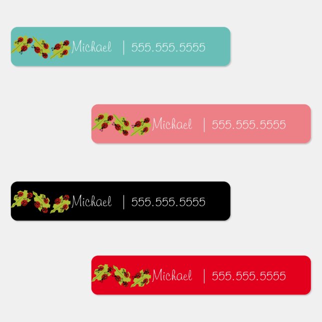 Cute Lady Bug School Class Lunch Name Number (Group)