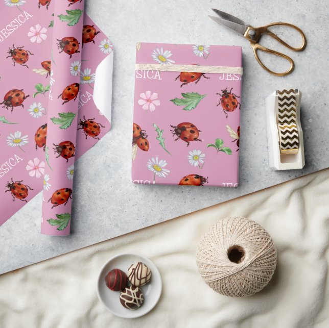 Cute Lady Bugs Gift Wrapping Paper (Crafts)
