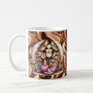 Cute lady monogram fresh coffee mug
