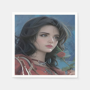 Cute Lady Paper Napkin
