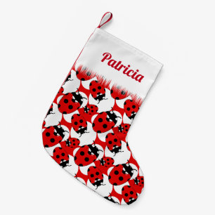 Cute Ladybird Patterned Small Christmas Stocking