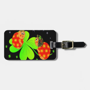 Cute Ladybird Shamrock Luggage Tag