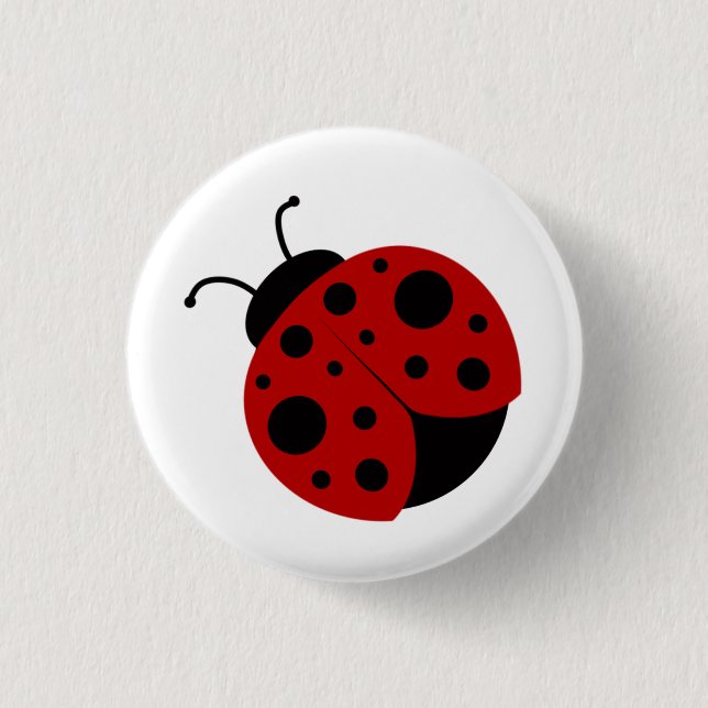 Cute Ladybug 1 Inch Round Button (Front)