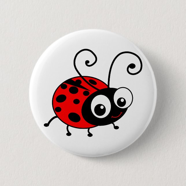 Cute Ladybug 2 Inch Round Button (Front)