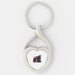 Cute Ladybug and Black Cat Halloween Classic T-Shi Keychain