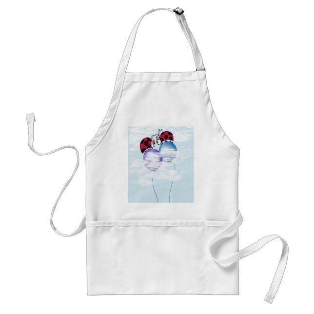 Cute Ladybug And Colourful Balloons Cartoon Standard Apron (Front)