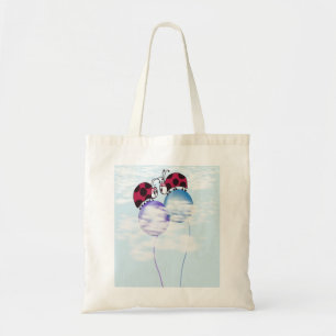 Cute Ladybug And Colourful Balloons Cartoon Tote Bag