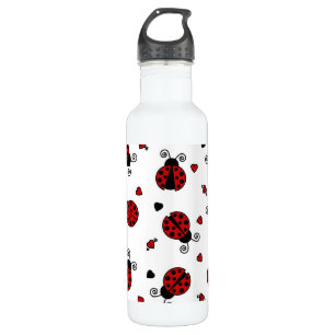 Cute Ladybug and Hearts Pattern 710 Ml Water Bottle