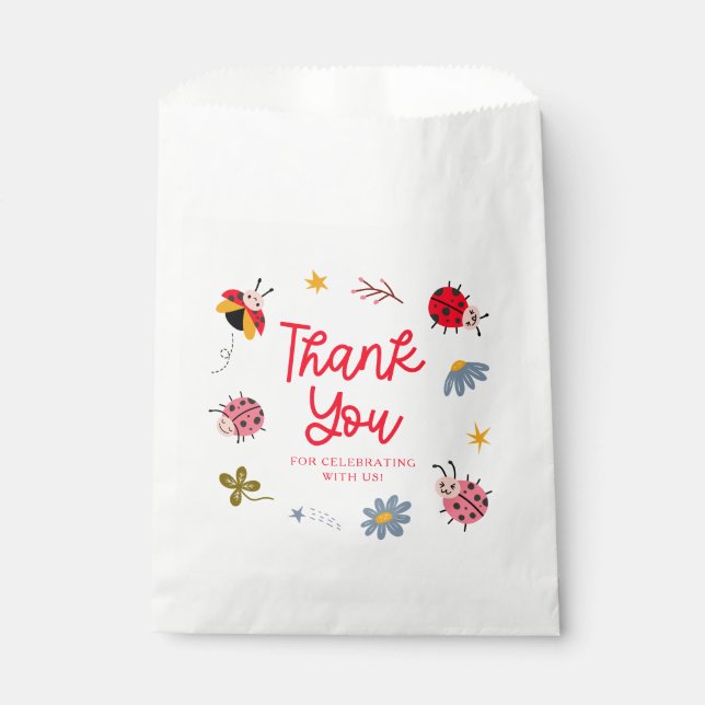Cute Ladybug Baby Shower Favour Bag (Front)