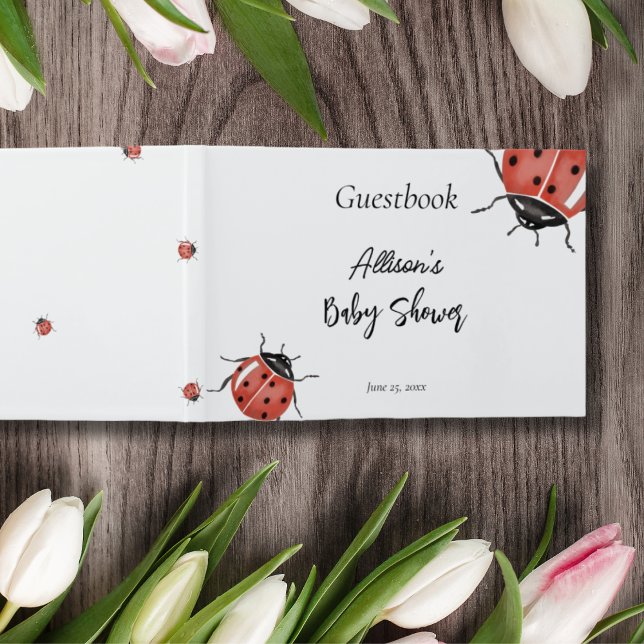 Cute Ladybug Baby Shower Guest Book (Creator Uploaded)