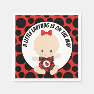 Cute ladybug baby shower party napkin