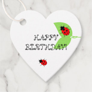 Cute Ladybug Birthday Favour Gift Tags