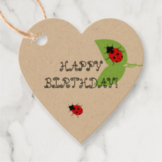Cute Ladybug Birthday Favour Gift Tags