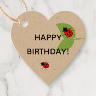 Cute Ladybug Birthday Favour Gift Tags