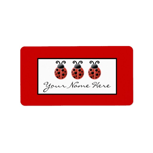 Cute Ladybug Bookplate Stickers Reading Gift (Front)