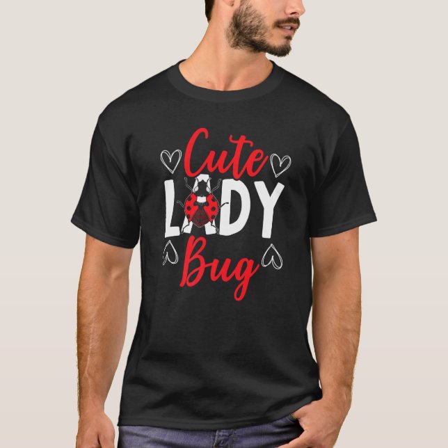 Cute Ladybug Bug Hunter Entomology Insect Catching T-Shirt (Front)