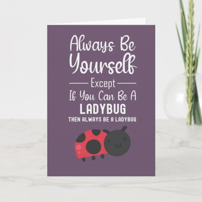 Cute Ladybug Cards Funny Humor Cartoon Insect (Front)