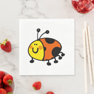 Cute Ladybug Cartoon for Kids and Nature Lovers Napkin
