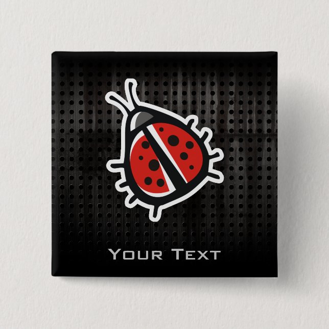 Cute Ladybug; Cool 2 Inch Square Button (Front)